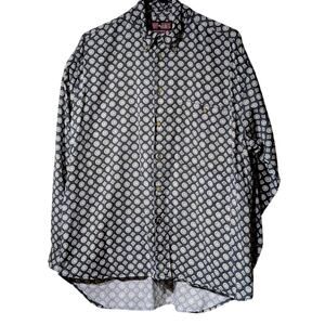Vintage Cody James Western Gear Geometric Print Button Front Shirt Mens M